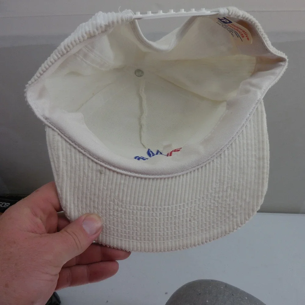 Vintage American Airlines Tulsa Corduroy‎ Snapback Hat White AA Logo Made in USA